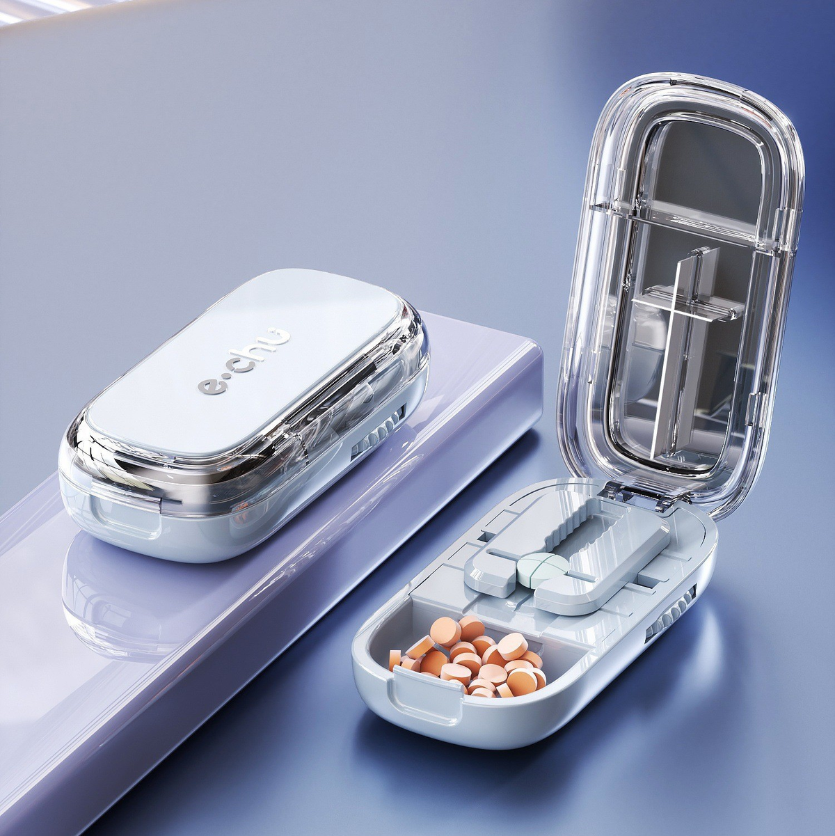 4-Section Pill Cutter with Storage | UNTIOR