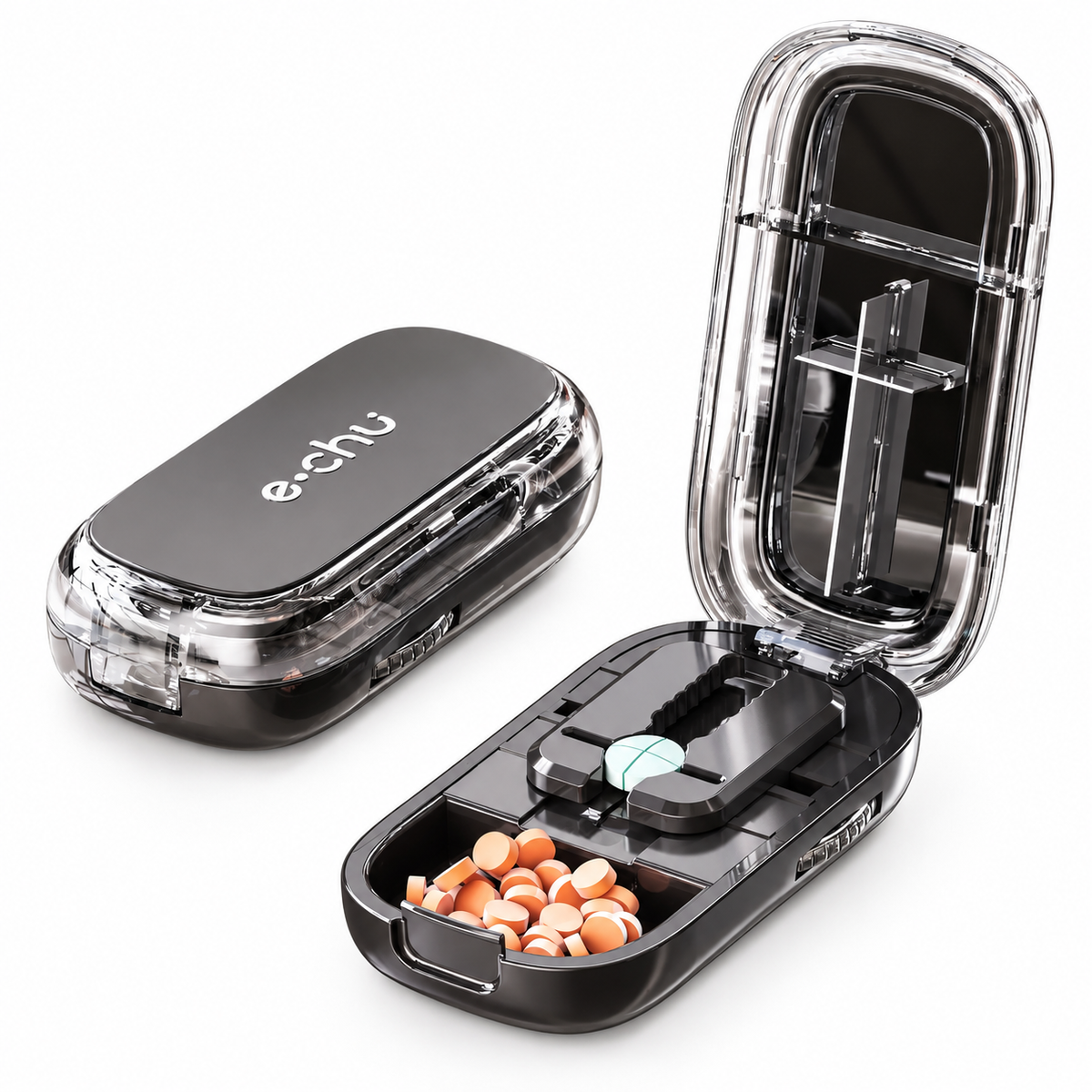 4-Section Pill Cutter with Storage | UNTIOR
