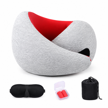 UNTIOR 360° Memory Foam Travel Neck Pillow with Adjustable Fit & Washable Cover