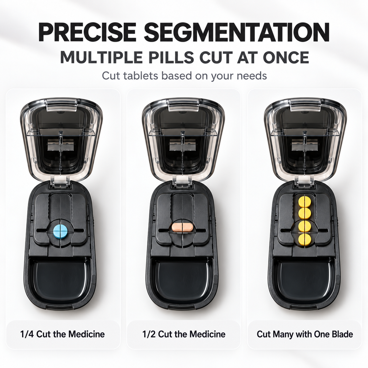 4-Section Pill Cutter with Storage | UNTIOR