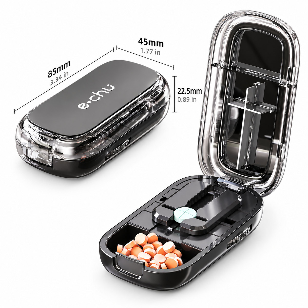 4-Section Pill Cutter with Storage | UNTIOR