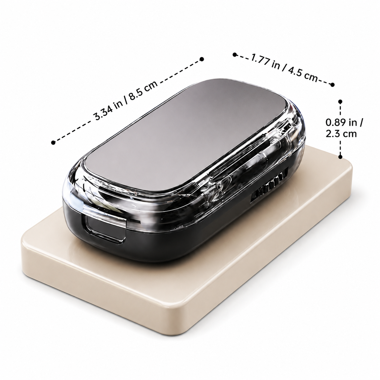 4-Section Pill Cutter with Built-In Storage, Portable Pill Splitter and Tablet Cutter Case for Daily Pill Care