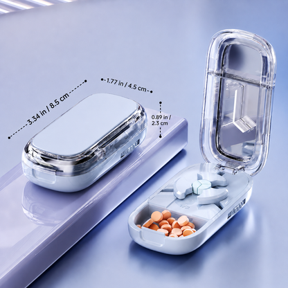 UNTIOR Starlight Tablettenteiler 3-teilig für Tabletten, tragbarer Tablettenspalter für präzises Teilen