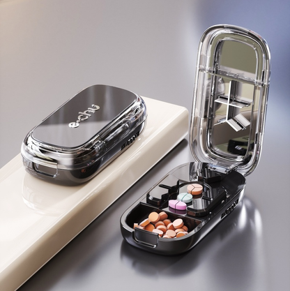 3-in-1 Multi-Cut Pill Splitter with Storage — 1/2, 1/3 & 1/4 Tablet Cutter | UNTIOR