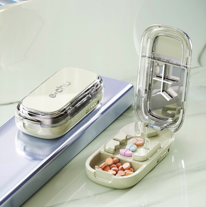 3-in-1 Multi-Cut Pill Splitter with Storage — 1/2, 1/3 & 1/4 Tablet Cutter | UNTIOR