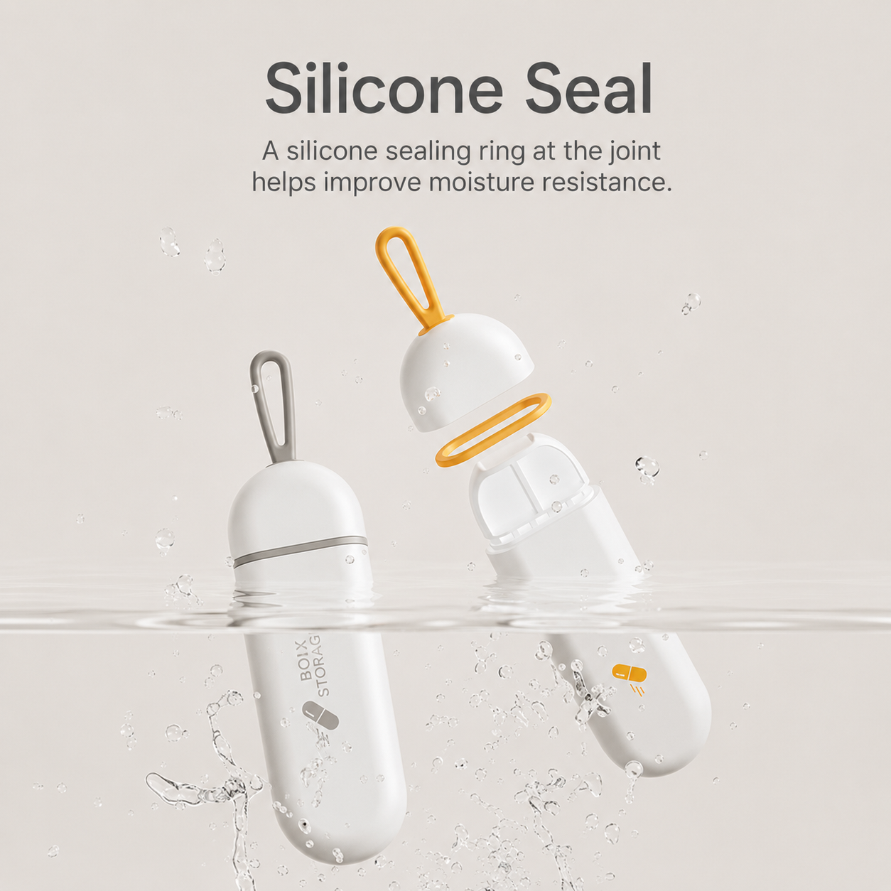 UNTIOR pull-out pill case with silicone sealing ring that helps improve moisture resistance for cleaner daily pill storage.