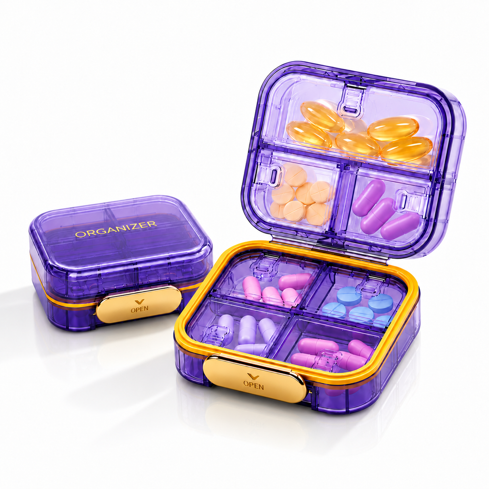 UNTIOR 7-Compartment Portable Pill Organizer with Silicone Seal