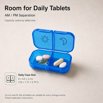 UNTIOR BPA-Free Color-Coded 14-Compartment Weekly Pill Organizer with Removable AM/PM Daily Cases